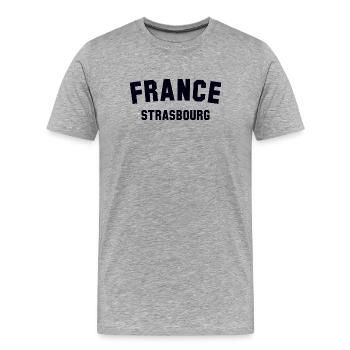 STRASBOURG France - Men's Premium Organic T-Shirt - heather grey - Front - Damien (186cm)
