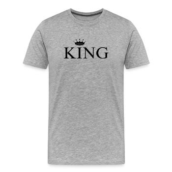 KING - Männer Premium Bio T-Shirt - Grau meliert - Vorne - Damien (186cm)