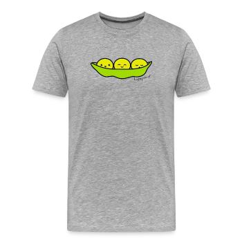 Edamame Happytee.nl - T-shirt bio Premium Homme - gris chiné - Devant - Damien (186cm)