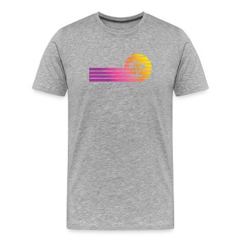 Vacances d'Été Parents Enfant Maman Soleil & Plage - T-shirt bio Premium Homme - gris chiné - Devant - Damien (186cm)