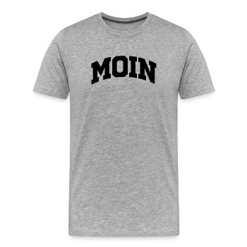 MOIN – L’allemand du Nord dans le style universitaire - T-shirt bio Premium Homme - gris chiné - Devant - Damien (186cm)