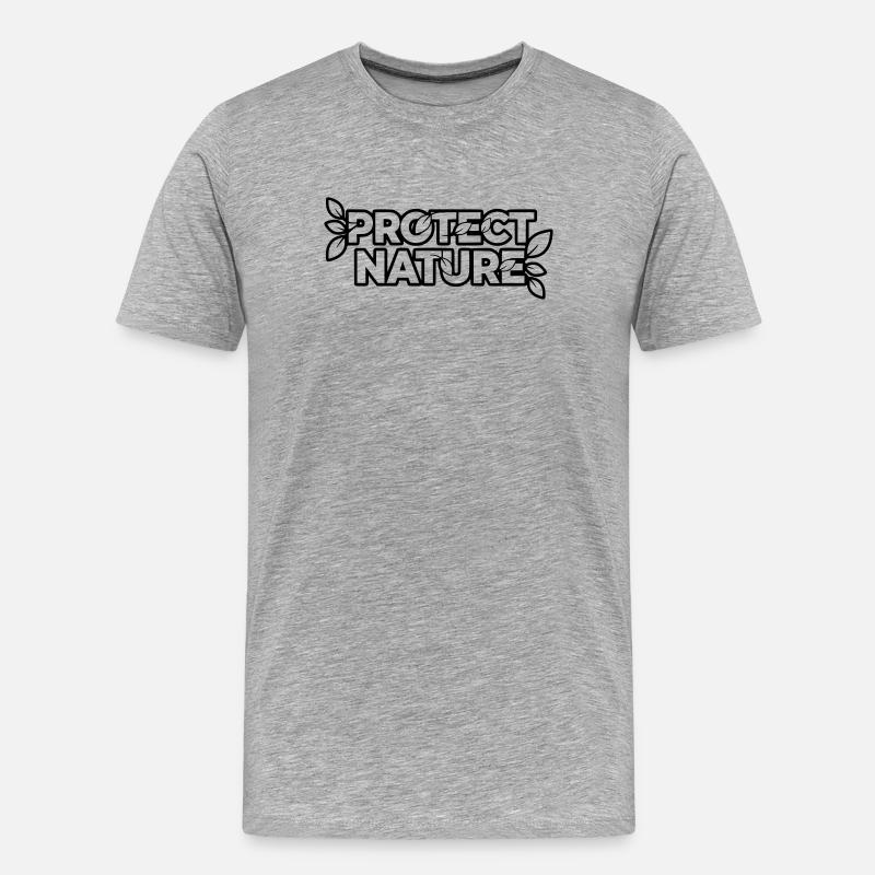 Protect Nature | Umweltschutz Statement Vektor - Männer Premium Bio T-Shirt - Grau meliert