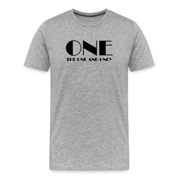 one - Men's Premium Organic T-Shirt - heather grey - Front - Damien (186cm)