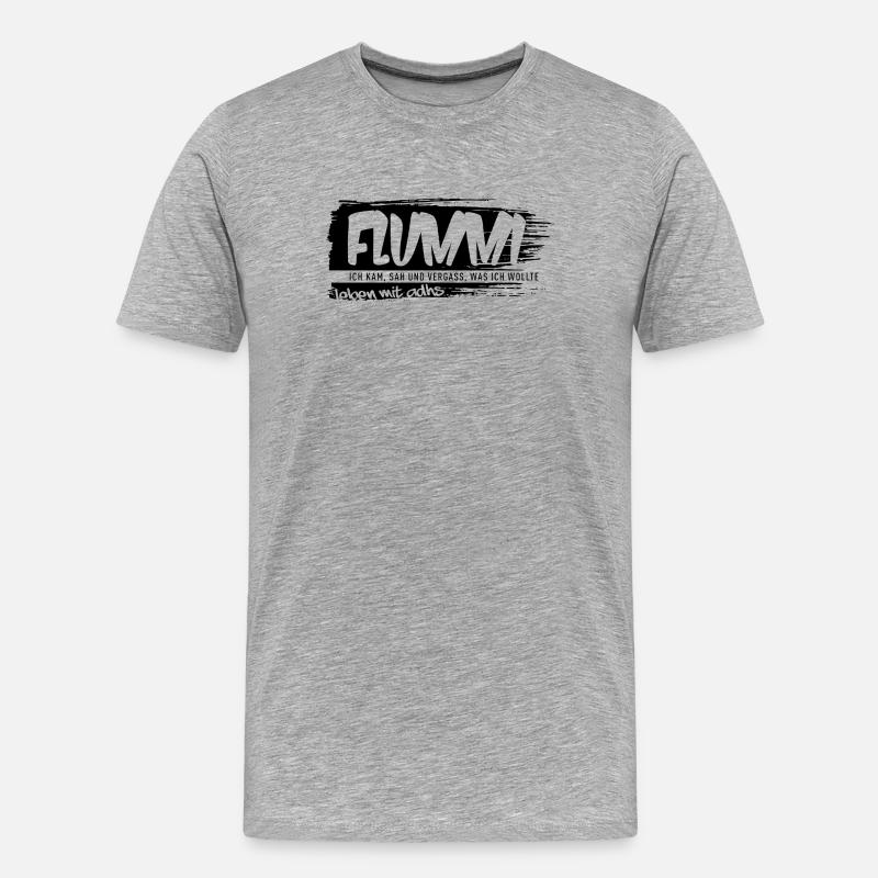 FLUMMI – Leben mit ADHS - Männer Premium Bio T-Shirt - Grau meliert
