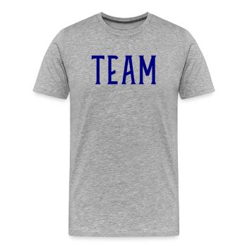 Équipe - T-shirt bio Premium Homme - gris chiné - Devant - Damien (186cm)