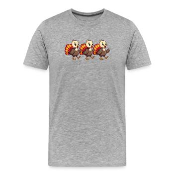 Thanksgiving Truthahn Baby - Männer Premium Bio T-Shirt - Grau meliert - Vorne - Damien (186cm)