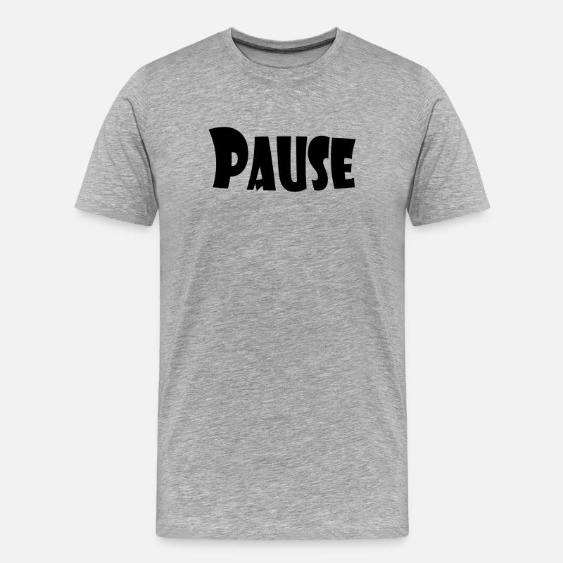 PAUSE - Männer Premium Bio T-Shirt - Grau meliert