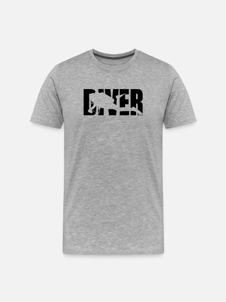 Classic Diver Design – Depth & Adventure - Men's Premium Organic T-Shirt - heather grey