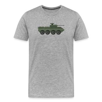 Camion militaire - T-shirt bio Premium Homme - gris chiné - Devant - Damien (186cm)