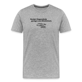 100 Gegenstaende - Männer Premium Bio T-Shirt - Grau meliert - Vorne - Damien (186cm)