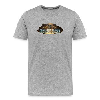 Gamer Rage Skull - Männer Premium Bio T-Shirt - Grau meliert - Vorne - Damien (186cm)