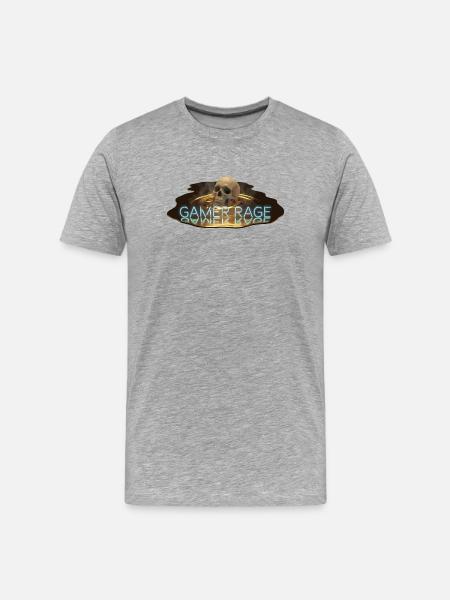 Gamer Rage Skull - Männer Premium Bio T-Shirt - Grau meliert