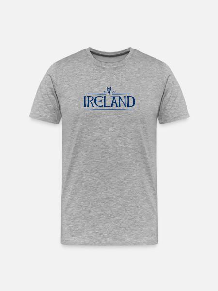 Ireland - Irland - Ire - irisch - Harfe - Männer Premium Bio T-Shirt - Grau meliert