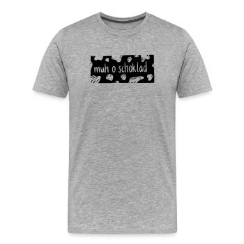 Muh o Schoklad - Männer Premium Bio T-Shirt - Grau meliert - Vorne - Damien (186cm)