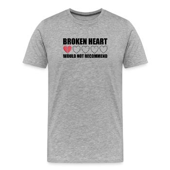 Broken Heart would not recommend Anti Valentine - Men's Premium Organic T-Shirt - heather grey - Front - Damien (186cm)