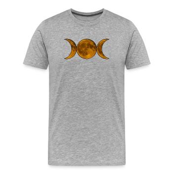 Wicca de la Triple Lune - Déesse en Or - T-shirt bio Premium Homme - gris chiné - Devant - Damien (186cm)