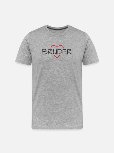 Brother Heart Gift Birthday - Men's Premium Organic T-Shirt - heather grey