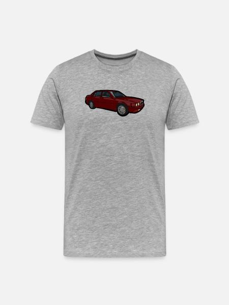 Red Car Illustration Retro Look - Men's Premium Organic T-Shirt - heather grey
