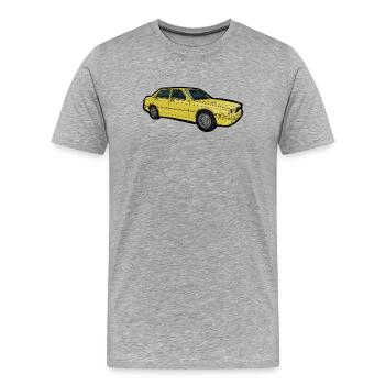 Gelber Klassischer Sedan - Männer Premium Bio T-Shirt - Grau meliert - Vorne - Damien (186cm)