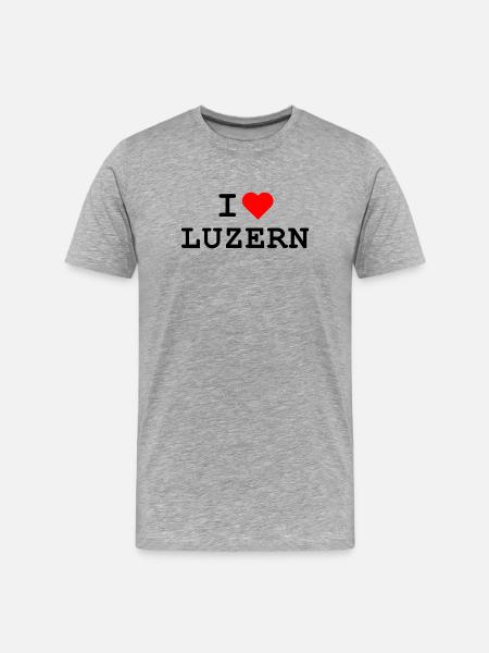 Ich liebe Luzern - J’adore Lucerne - T-shirt bio Premium Homme - gris chiné