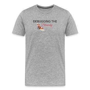 Debugging the Patriarchy - Feminist Tech Style - Männer Premium Bio T-Shirt - Grau meliert - Vorne - Damien (186cm)