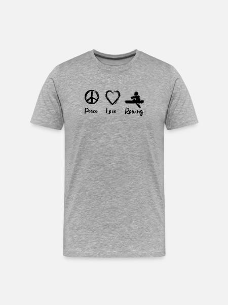 Ruder Liebe - Männer Premium Bio T-Shirt - Grau meliert