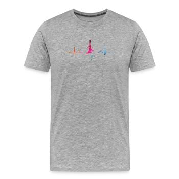 Vertical Scarf Heartbeat Aerial Acrobatics Aerial Silk - Men's Premium Organic T-Shirt - heather grey - Front - Damien (186cm)