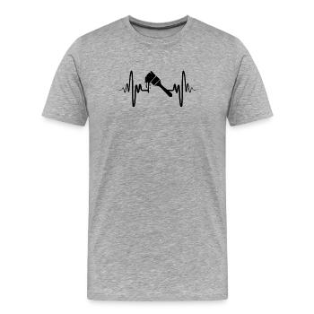 Pinceaux de peintre - T-shirt bio Premium Homme - gris chiné - Devant - Damien (186cm)
