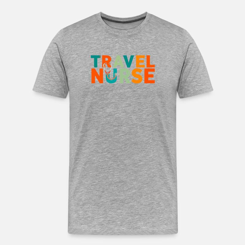 Reisekrankenschwester Logo - Männer Premium Bio T-Shirt - Grau meliert