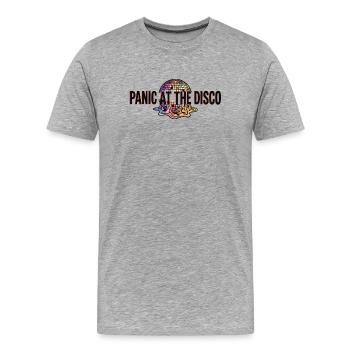 panique à la discothèque - T-shirt bio Premium Homme - gris chiné - Devant - Damien (186cm)