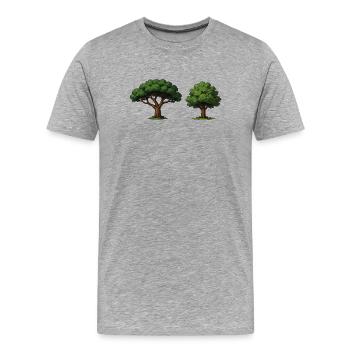 Baumduo Apfelbaum im Gleichgewicht - Männer Premium Bio T-Shirt - Grau meliert - Vorne - Damien (186cm)