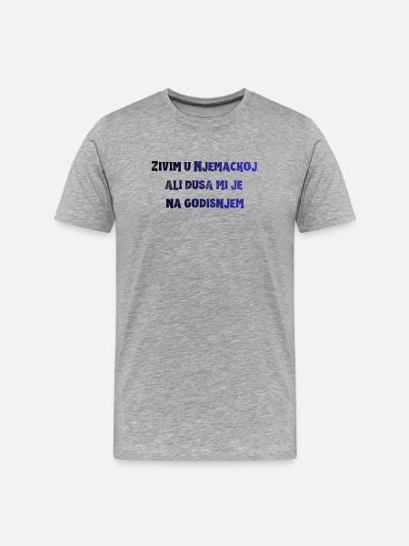 Kraftvoller Blau-Typo Spruch - Männer Premium Bio T-Shirt - Grau meliert