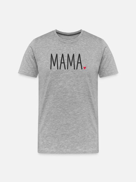Mama ❤️ – Liebevolles Textdesign - Männer Premium Bio T-Shirt - Grau meliert