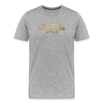 here_are_the_champions - T-shirt bio Premium Homme - gris chiné - Devant - Damien (186cm)