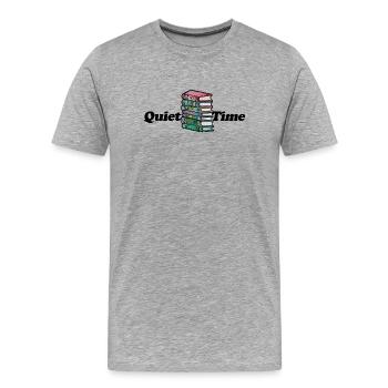 Portrait vibrant de la bibliothèque - T-shirt bio Premium Homme - gris chiné - Devant - Damien (186cm)