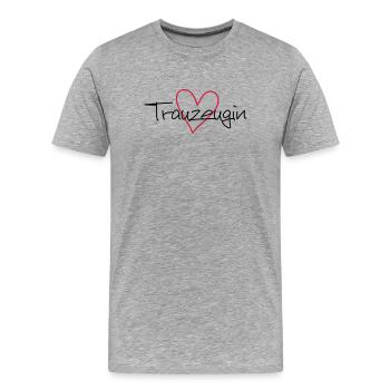 Trauzeugin Herz Junggesellenabschied - Männer Premium Bio T-Shirt - Grau meliert - Vorne - Damien (186cm)