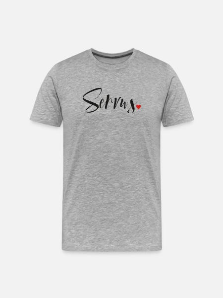 Servus - Hallo und Tschüss - Männer Premium Bio T-Shirt - Grau meliert