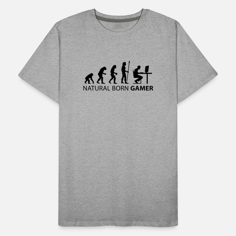 evolution natural born gamer Männer Premium Bio T-Shirt