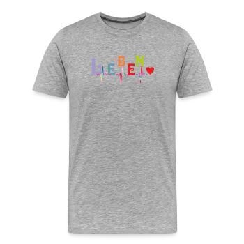 Heart Heart Curve LIFE - Men's Premium Organic T-Shirt - heather grey - Front - Damien (186cm)