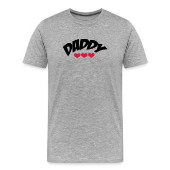 Daddy - Männer Premium Bio T-Shirt - Grau meliert - Vorne - Damien (186cm)
