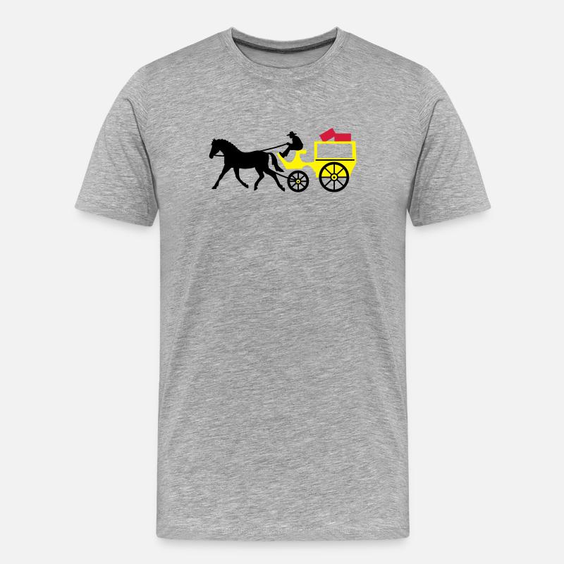 postkutsche post transport - Männer Premium Bio T-Shirt - Grau meliert