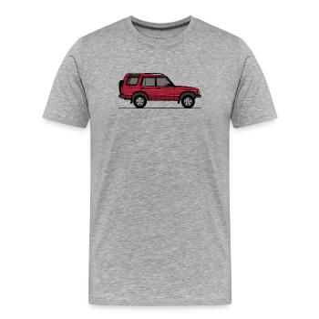 Découverte 2 Rouge - T-shirt bio Premium Homme - gris chiné - Devant - Damien (186cm)