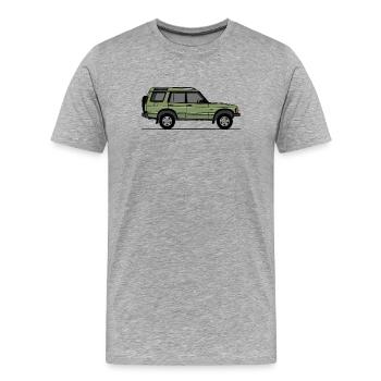 Découverte 2 Vert - T-shirt bio Premium Homme - gris chiné - Devant - Damien (186cm)