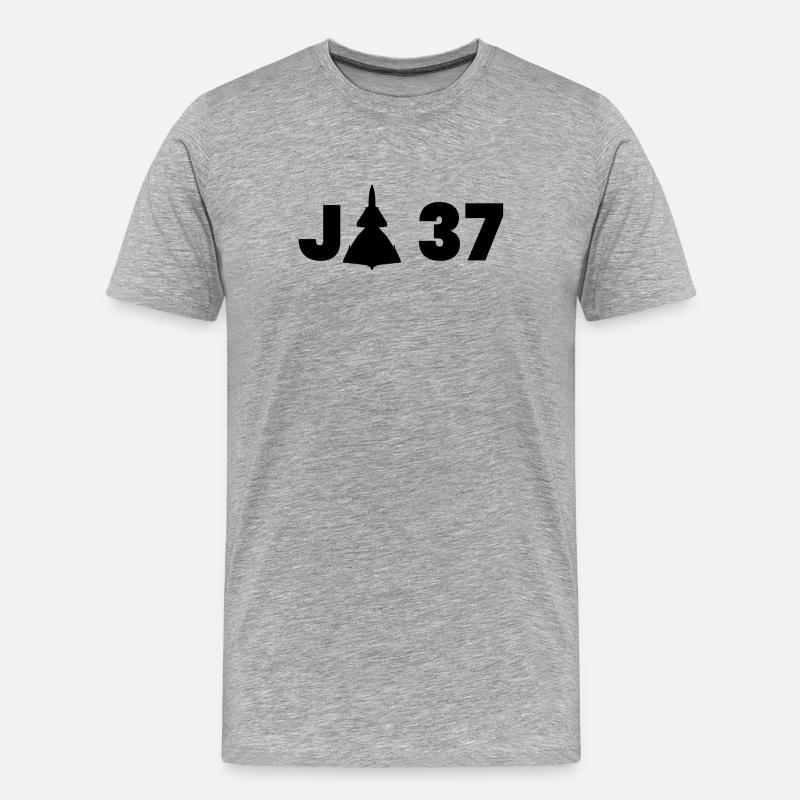 JA 37 Viggen - Männer Premium Bio T-Shirt - Grau meliert