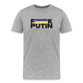 FK Putin Ukraine Flag for Peace - Men's Premium Organic T-Shirt - heather grey - Front - Damien (186cm)