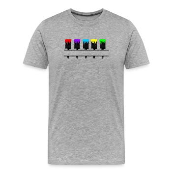 Coloured paintbrushes with blank recess - Men's Premium Organic T-Shirt - heather grey - Front - Damien (186cm)