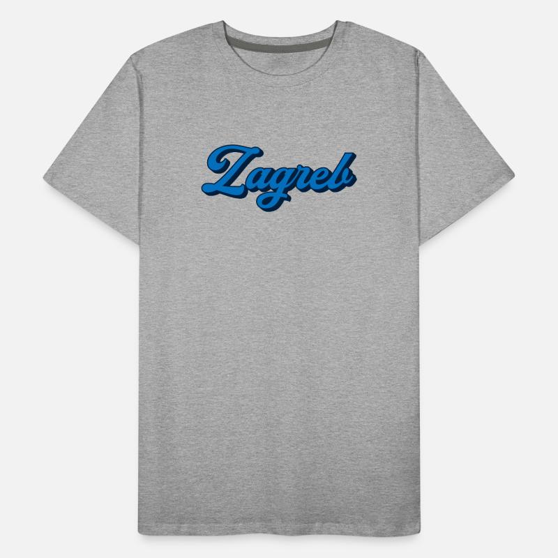 Zagreb Script Logo Stil Männer Premium Bio T-Shirt