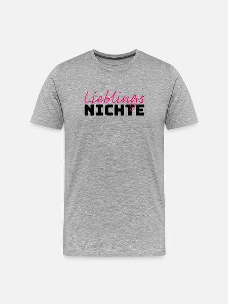 Lieblingsnichte Tshirt pink - Männer Premium Bio T-Shirt - Grau meliert