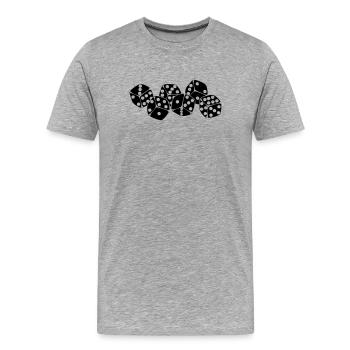 Sechs Würfel nebeneinander - Männer Premium Bio T-Shirt - Grau meliert - Vorne - Damien (186cm)