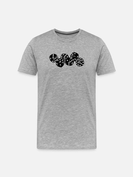 Sechs Würfel nebeneinander - Männer Premium Bio T-Shirt - Grau meliert